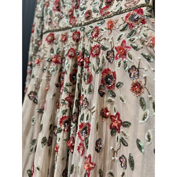 MAC DUGGAL Beige Embellished High Neck Long Sleev
Gown - Picture 8 of 10